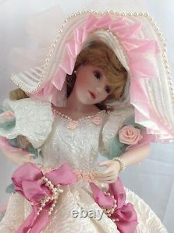 Franklin Mint Blushing Rose Porcelain Doll 22kt Maryse Nicole Signed COA & Box