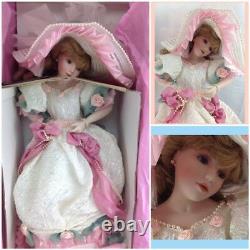 Franklin Mint Blushing Rose Porcelain Doll 22kt Maryse Nicole Signed COA & Box