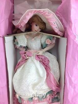 Franklin Mint Blushing Rose Porcelain Doll 22kt Maryse Nicole Signed COA & Box