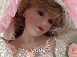 Franklin Mint Blushing Rose Porcelain Doll 22kt Maryse Nicole Signed COA & Box