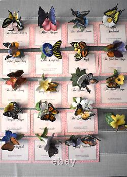 Franklin Mint Butterflies of the World Collection, Porcelain, Set of 19 withCerts