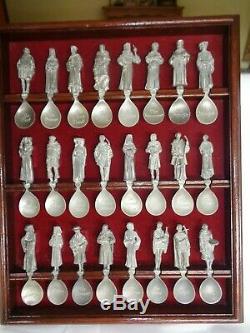 Franklin Mint Canterbury Tales Of The Friar Pewter Metal Figural Spoon Set