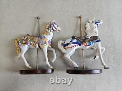 Franklin Mint Carousel Horses Set Of 12 1980's Stand NOT included