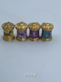 Franklin Mint Carousel Magic Horse Thimble Complete Set Porcelain Tiered Display