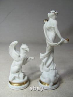 Franklin Mint Chess Set Of The Gods Aphrodite Queen & Griffin Pawn Greek White