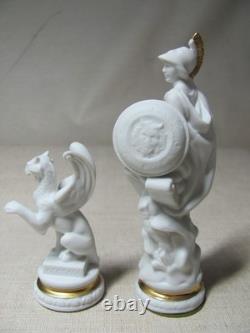 Franklin Mint Chess Set Of The Gods Athena Bishop & Griffin Pawn Greek White Nob