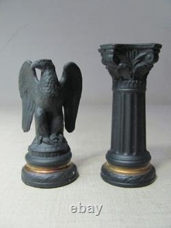 Franklin Mint Chess Set Of The Gods Corinthian Column & Roman Eagle Pawn Black