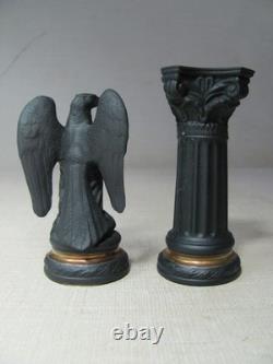 Franklin Mint Chess Set Of The Gods Corinthian Column & Roman Eagle Pawn Black