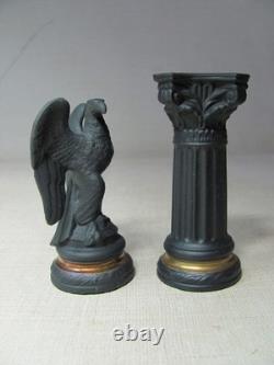 Franklin Mint Chess Set Of The Gods Corinthian Column & Roman Eagle Pawn Black