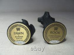 Franklin Mint Chess Set Of The Gods Corinthian Column & Roman Eagle Pawn Black
