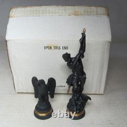 Franklin Mint Chess Set Of The Gods Jupiter King & Roman Eagle Pawn Rome Black