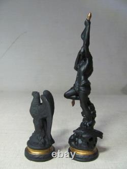 Franklin Mint Chess Set Of The Gods Jupiter King & Roman Eagle Pawn Rome Black