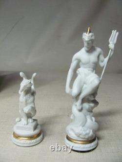Franklin Mint Chess Set Of The Gods Poseidon Bishop & Griffin Pawn Greek White