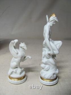 Franklin Mint Chess Set Of The Gods Poseidon Bishop & Griffin Pawn Greek White