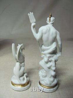 Franklin Mint Chess Set Of The Gods Poseidon Bishop & Griffin Pawn Greek White