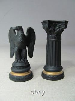 Franklin Mint Chess Set Of The Gods Rook Corinthian C. & Roman Eagle Pawn Black