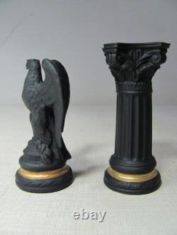 Franklin Mint Chess Set Of The Gods Rook Corinthian C. & Roman Eagle Pawn Black