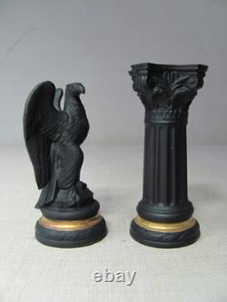 Franklin Mint Chess Set Of The Gods Rook Corinthian C. & Roman Eagle Pawn Black