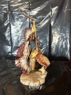 Franklin Mint Cheyenne Chief Sculpture by Robert F. Murphy, 1989 Hand Painted