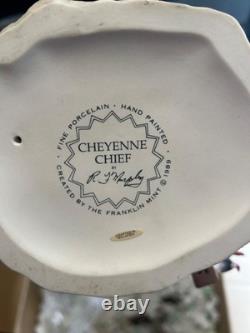 Franklin Mint Cheyenne Chief Sculpture by Robert F. Murphy, 1989 Hand Painted