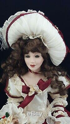 Franklin Mint Christmas Rose Porcelain Doll by Maryse Nicole