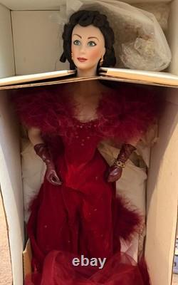 Franklin Mint Collector Doll Scarlet O' Hara with Box 22 inches tall with stand