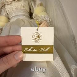 Franklin Mint Collector Princess Dianna Porcelain Doll Wedding Dress Bouquet