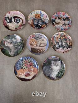 Franklin Mint Collectors Decorative Plates Cozy Companions Kitty Cats Set Of 8