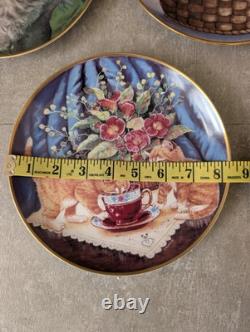 Franklin Mint Collectors Decorative Plates Cozy Companions Kitty Cats Set Of 8