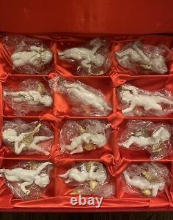 Franklin Mint Complete Set of 12 HERALDING ANGELS Christmas Ornaments