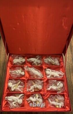 Franklin Mint Complete Set of 12 HERALDING ANGELS Christmas Ornaments
