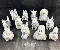 Franklin Mint Country Friends Complete Set of 12 Animal Creamers Hallie Greer