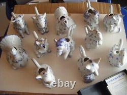 Franklin Mint Country Friends Hallie Greer Porcelain Animal Pitchers Lot Of 12