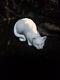 Franklin Mint Curio Cabinet Blue Porcelain Parian Cat Rare