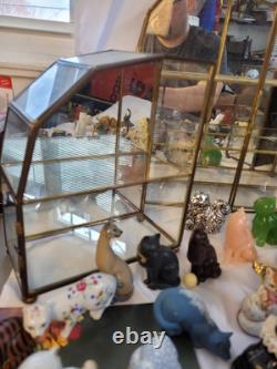 Franklin Mint Curio Cabinet Cat Collection Complete Set 41 Cats with Paperwork