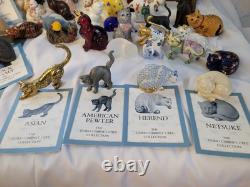 Franklin Mint Curio Cabinet Cat Collection Complete Set 41 Cats with Paperwork
