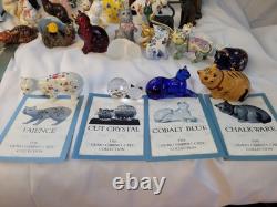 Franklin Mint Curio Cabinet Cat Collection Complete Set 41 Cats with Paperwork