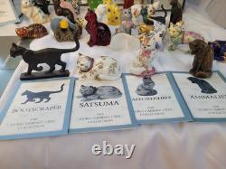 Franklin Mint Curio Cabinet Cat Collection Complete Set 41 Cats with Paperwork