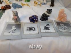 Franklin Mint Curio Cabinet Cat Collection Complete Set 41 Cats with Paperwork