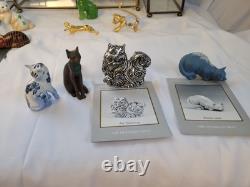 Franklin Mint Curio Cabinet Cat Collection Complete Set 41 Cats with Paperwork