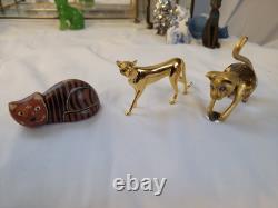Franklin Mint Curio Cabinet Cat Collection Complete Set 41 Cats with Paperwork