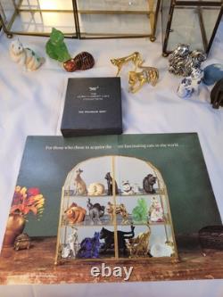 Franklin Mint Curio Cabinet Cat Collection Complete Set 41 Cats with Paperwork