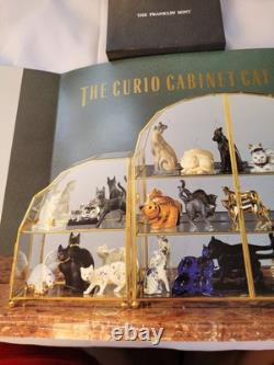 Franklin Mint Curio Cabinet Cat Collection Complete Set 41 Cats with Paperwork