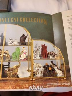 Franklin Mint Curio Cabinet Cat Collection Complete Set 41 Cats with Paperwork