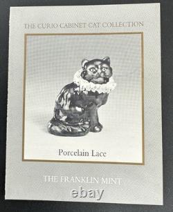 Franklin Mint Curio Cabinet Cat Collection Porcelain Lace Meissen Dresden Style
