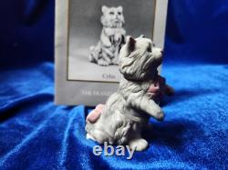 Franklin Mint Curio Cabinet Cat Cybis Long Gray Hair Pink Bows