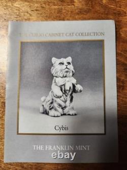 Franklin Mint Curio Cabinet Cat Cybis Long Gray Hair Pink Bows