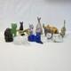 Franklin Mint Curio Cabinet Cat Figurines Lot of 13 in Porcelain, Glass & Metal