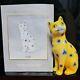 Franklin Mint Curio Cabinet Cat Galle Yellow Blue Whimsical