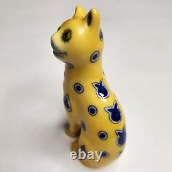 Franklin Mint Curio Cabinet Cat Galle Yellow Blue Whimsical